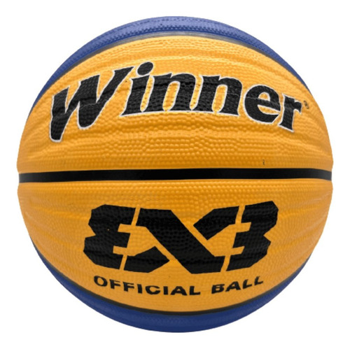 Pelota De Básket Winner 3x3 Azul Amarillo Balón Talla #7