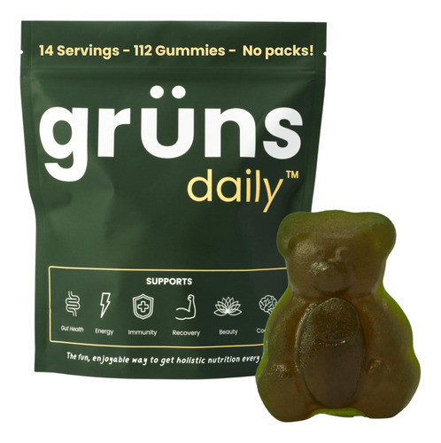 Gruns Super Greens Gummy Bears: Espirulina Organica Y Clorel