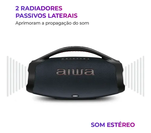 Caixa de Som Boombox Plus AIWA BBS-01-LBL 200W Bluetooth 30H IP66 USB RGB - 7