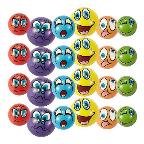 Juego De 24 Emoji Face Foam Soft Stress Novedad Toy Balls (2