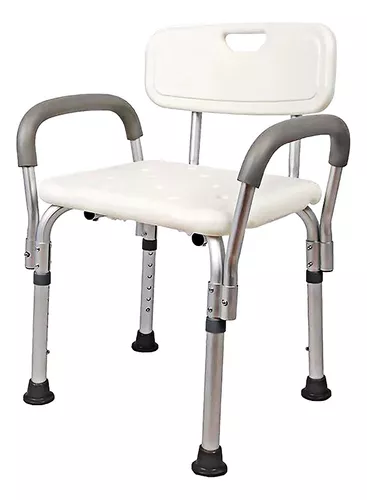  Sillas de ducha para personas mayores, asiento acolchado  antideslizante, 4 patas ajustables, silla de ducha plegable con brazos y  espalda, máximo 330 libras : Todo lo demás