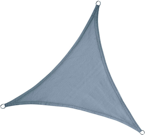 Toldo Triangular Tip Vela  3,6x3,6x3,6 Azul Tensado Jardín