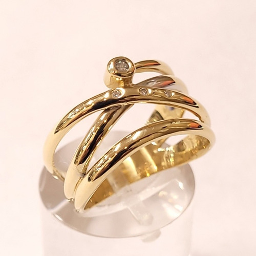 Imagen 6 de 8 de Anillo Calado Oro 18k Cubics 5,3grs N°14 1,2cm Ancho Brumat