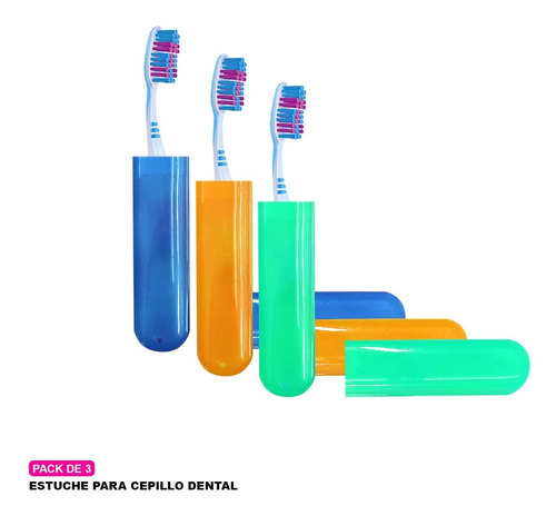 3x - Estuche Para Cepillo De Dientes - Colores