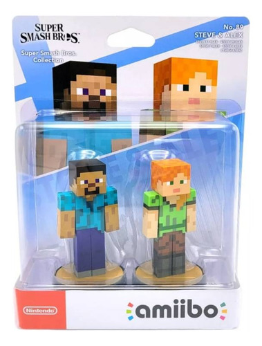Amiibo Steve Y Alex Minecraft Super Smash Bros
