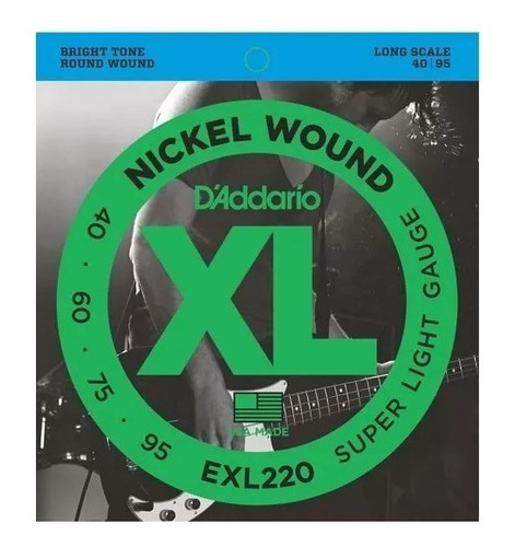 Encordoamento Baixo 040 D'addario Daddario 4 Cordas Exl220