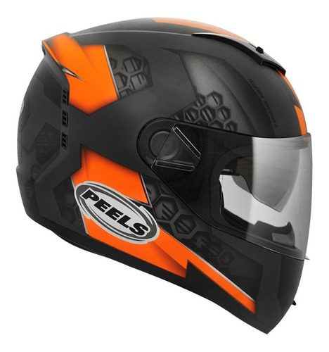 Capacete para moto  integral Peels  Icon  preto e laranja dash tamanho 56 