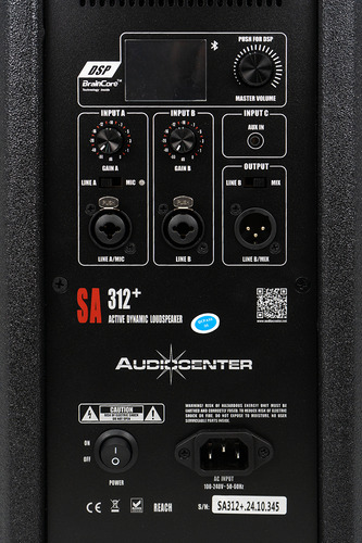 Bafle Activo Audiocenter Sa312+ Bluetooth 12 Pulgadas 2000w