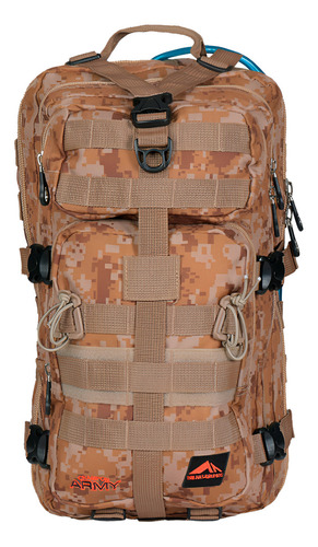 Mochila Crampon Army Camuflada- Trilhas E Rumos Cor Marrom-claro Desenho Do Tecido Camuflado