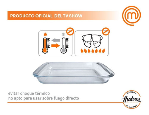 Asaderas Vidrio Templado Hudson Rectangular Horno 34x20x5cm