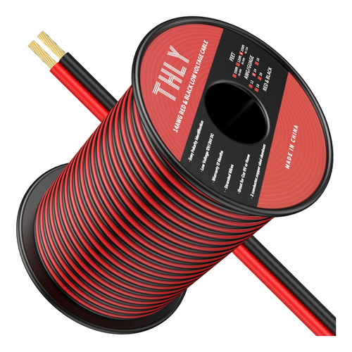 Thly Cable De Calibre 14, 2 Conductores De 14 Awg, Rojo Y Ne