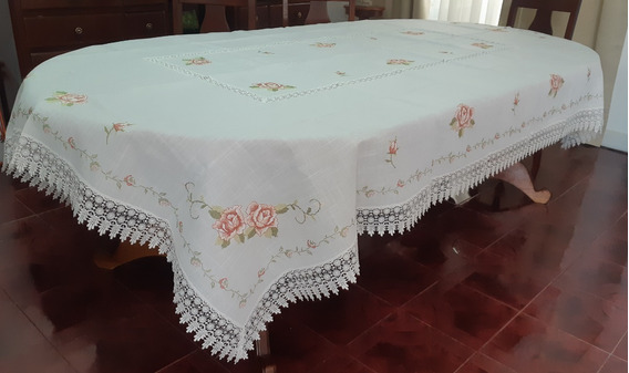Hermosisimo Mantel Bordado En Punto De Cruz | MercadoLibre 📦 Hermosisimo Mantel Bordado En Punto De Cruz | MercadoLibre 📦