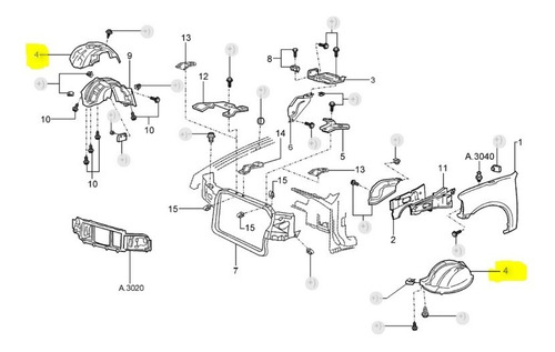 Aislador Frontal Guardabarro Derecho Ford F4000 98/12