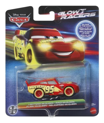 Rayo Mcqueen Glow Racers Carro De Cars Disney 4933-1