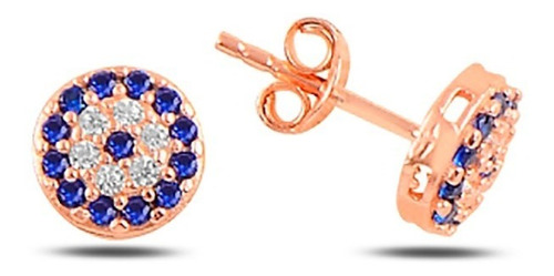 Preciosos Aretes De Plata .925 Ojo Turco Artesanal Rose