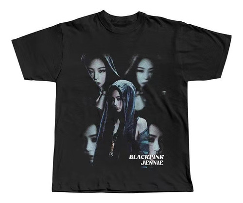 Playera Negro Oversized Blackpink 52 Corta Mujer K-pop