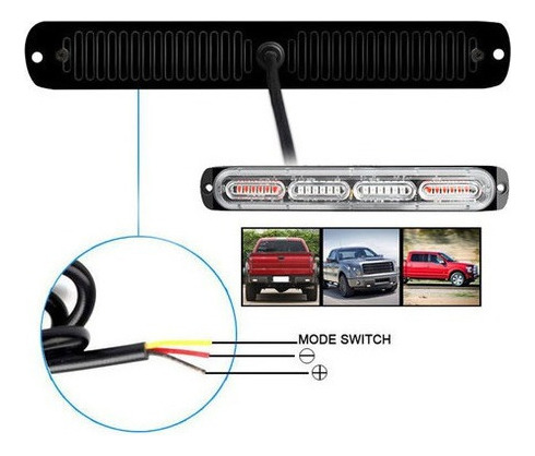 2 Piezas Coche Camión 24 Led Barra De Luz Intermitente
