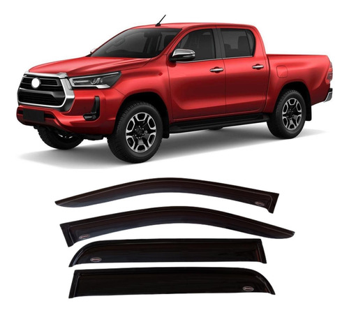 Deflectores De Ventanas Adhesivos (x4) Hilux 2018-2021-2022