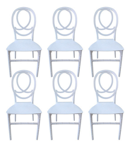6 Set Silla De Polipropileno Hogarden - Phoenix Eventos Estructura De La Silla Blanco Asiento Blanco