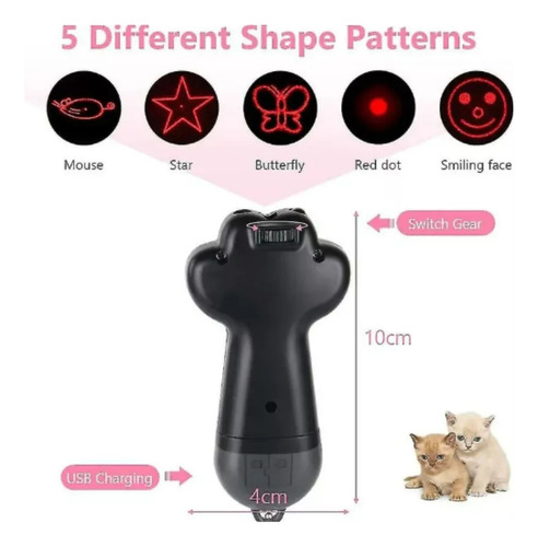 Laser 5 En 1 Lámpara Led Luz Negra Garrita Juguete Para Gato