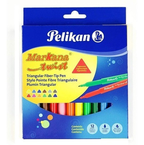 Plumon Markana Twist Triangular 12pz C/3 Cajillas Pelikan