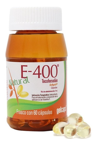 Vitamina E400 Natural Con 60 Cápsulas Antioxidante Gelcaps