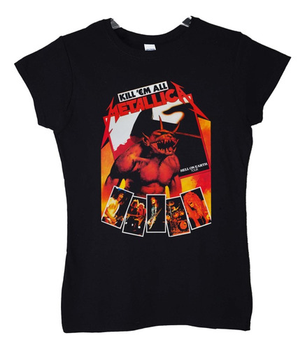 Polera Mujer Metallica Hell On Earth Tour Metal Abominatron