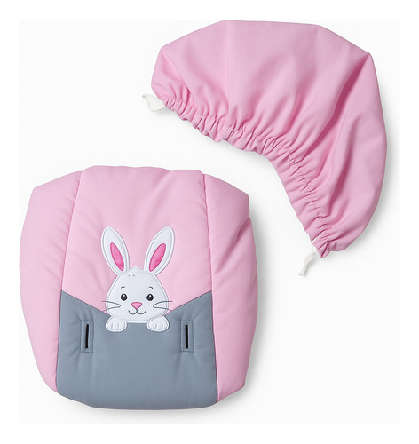 Funda Para Portabebé Mecedora Tipo Canasta Conejito Rosa