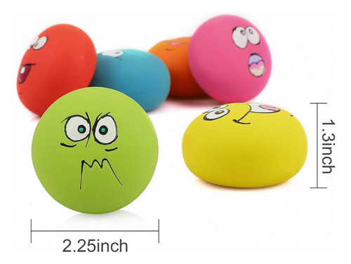 Smile Face Juguetes Chirriantes Latex Suaves Para Perro 6 Pc Multi-colored