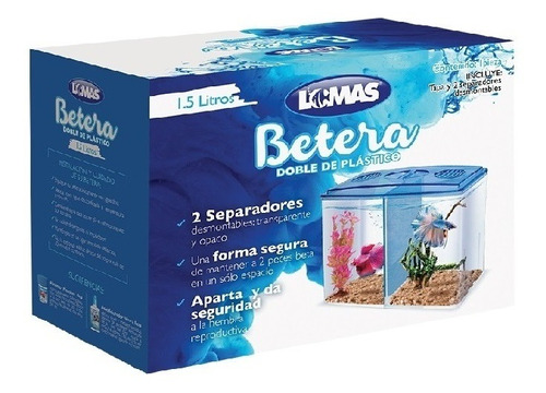 Betera Doble Plástico 1.5l Transparente Opaco Peces Lomas