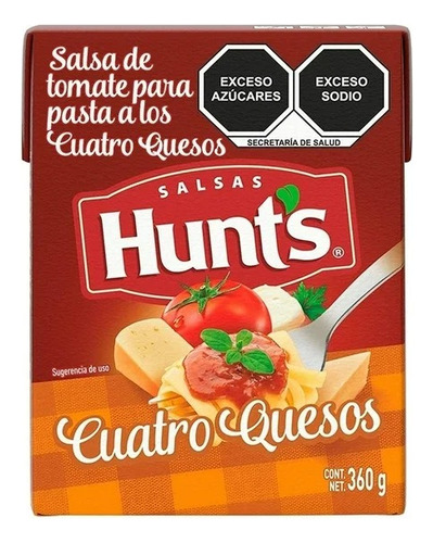 8 Pzas Salsa Para Pasta Hunts De Tomate A Los Cuatro Quesos