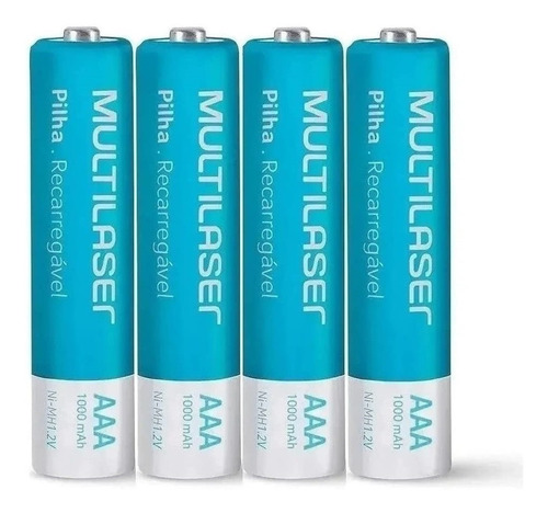 Imagen 2 de 3 de Pila Recargable Mlaser Aaa 1000mah Blister X4 Pilas Triple A