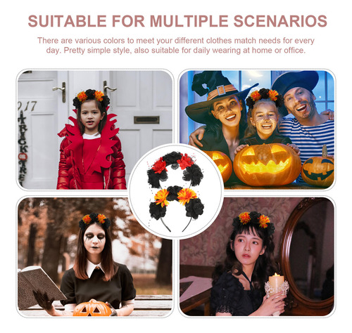 Diadema De Halloween Con Forma De Rosa Y Flor Para Halloween