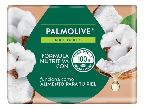 Palmolive naturals exfoliación nutritiva jabón de baño coco y algodón 4 piezas 120g