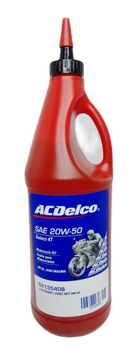 Aceite Mineral Acdelco 4 Tiempo Moto 20w50 Original Sellado