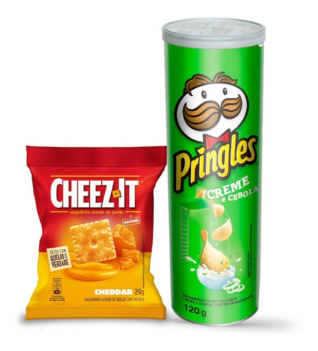 Kit Pringles Creme E Cebola 120g + Snack Cheez It Cheddar29g