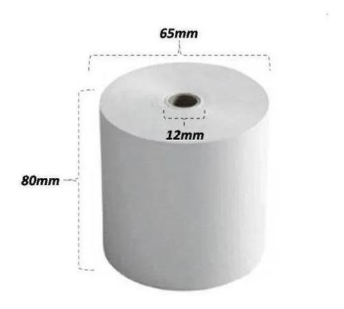 Rollos Papel Térmico 80 X 65 Mm Para Registradora. Pack 50