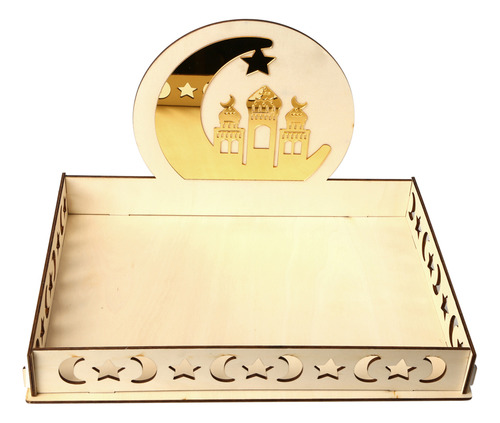 Bandeja Rústica De Madera Para Decoración De Ramadán