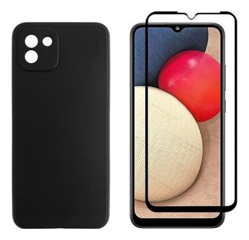 Capa Capinha Aveludada + Pelicula 3d P/ Samsung A03