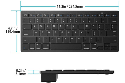 Teclado Bluetooth Ultradelgado Omoton Compatible Con iPad