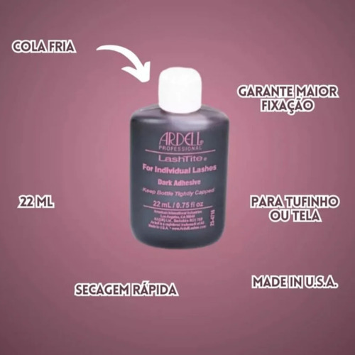 Adesivo escuro Ardell Lashtite Lash para cílios 22 ml cor preta