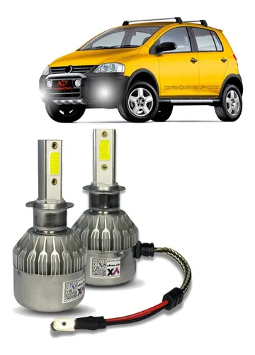 Kit Super Led C6 12v Crossfox 03 À 07 Farol Alto Baixo Milha