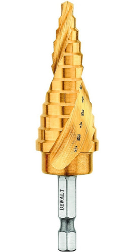 Broca Escalonada Hss-ti 3/16-7/8 Zanco 1/4 Dewalt Dwa1786ir