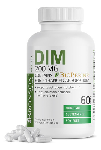 Dim 200 Mg Con Bioperina Metabolismo De Estrogeno 60 Cap