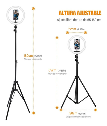 Lámpara De Maquillaje Anillo De Luz Led + Trípode