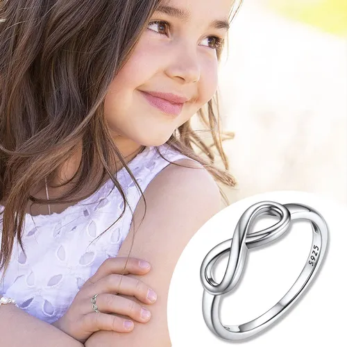 Bestyle Anillos Simples De Plata De Ley S925 Con Nudo Infin