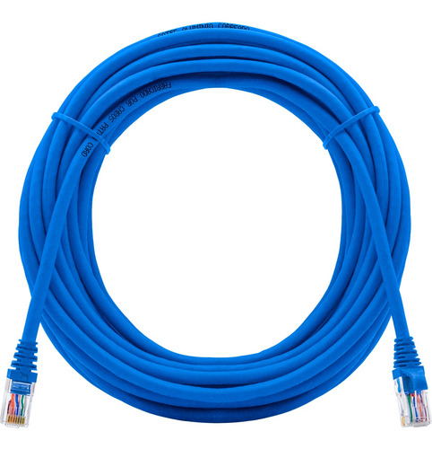 Cabo Ethernet Azul Conector Rj45 Para Ligar Pc No Modem 10mt