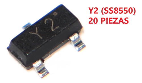 Y2 (ss8550) Transistor Sot-23, Paquete De 20 Unidades.
