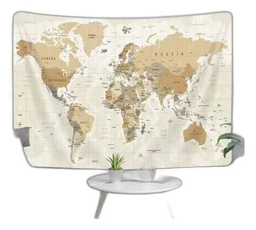 Tapiz De Mapa Del Viejo Mundo, Tapiz De Mapa Del Mundo Para