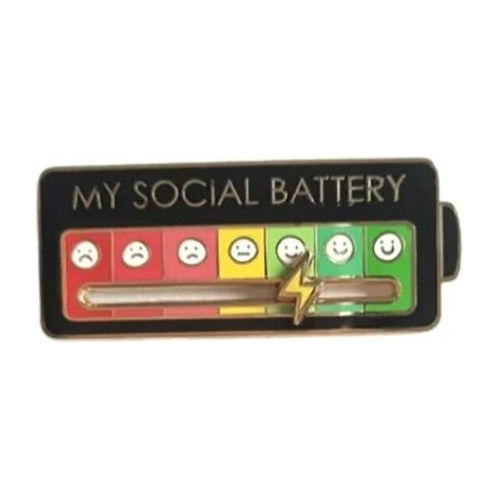 1 Pin My Social Battery Blanco 